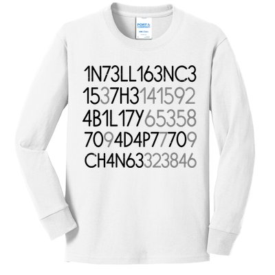 Intelligence Is The Ability To Adapt To Change Kids Long Sleeve Shirt