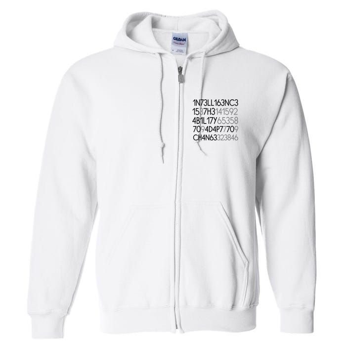 Intelligence Is The Ability To Adapt To Change Full Zip Hoodie