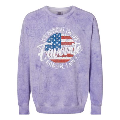 ItS IM The Favorite Soninlaw Funny Vintage Colorblast Crewneck Sweatshirt