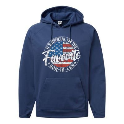 ItS IM The Favorite Soninlaw Funny Vintage Performance Fleece Hoodie