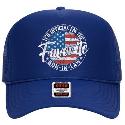 ItS IM The Favorite Soninlaw Funny Vintage High Crown Mesh Back Trucker Hat