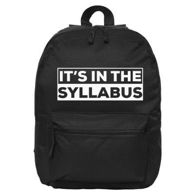 ItS In The Syllabus 16 in Basic Backpack