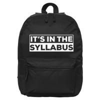 ItS In The Syllabus 16 in Basic Backpack