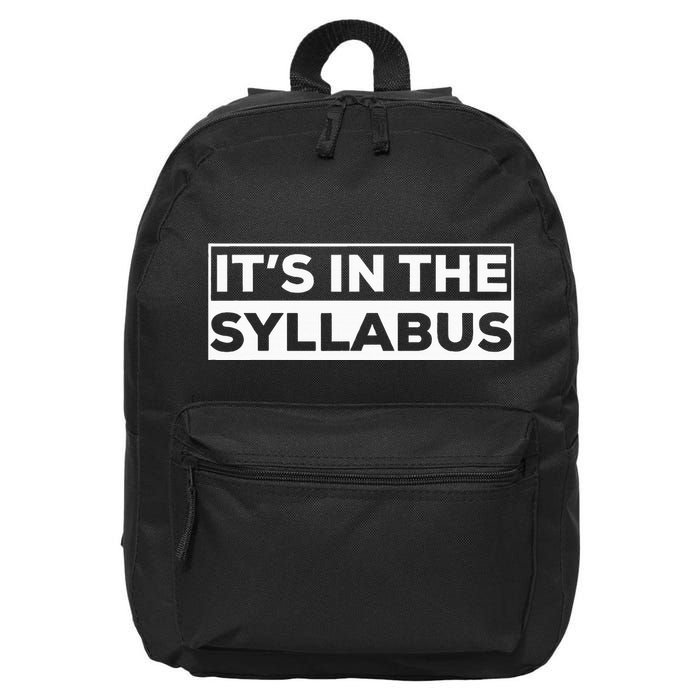 ItS In The Syllabus 16 in Basic Backpack