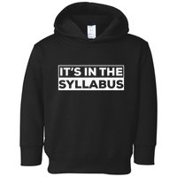 ItS In The Syllabus Toddler Hoodie