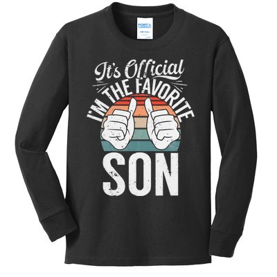 Its Im The Favorite Son Kids Long Sleeve Shirt