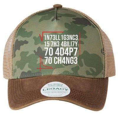 Intelligence Is The Ability To Adapt To Change Smart People Legacy Tie Dye Trucker Hat