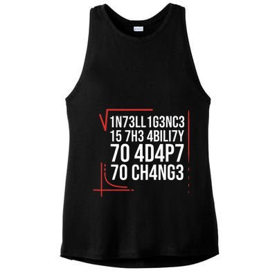 Intelligence Is The Ability To Adapt To Change Smart People Ladies PosiCharge Tri-Blend Wicking Tank