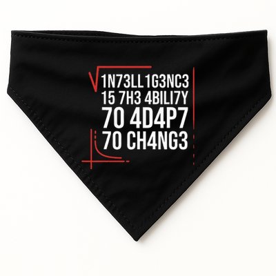 Intelligence Is The Ability To Adapt To Change Smart People USA-Made Doggie Bandana