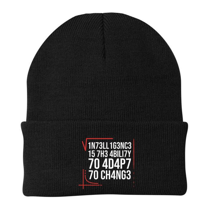 Intelligence Is The Ability To Adapt To Change Smart People Knit Cap Winter Beanie