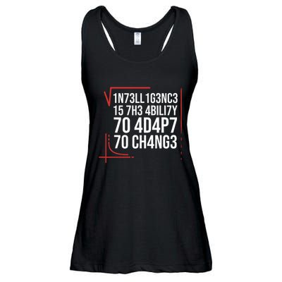 Intelligence Is The Ability To Adapt To Change Smart People Ladies Essential Flowy Tank
