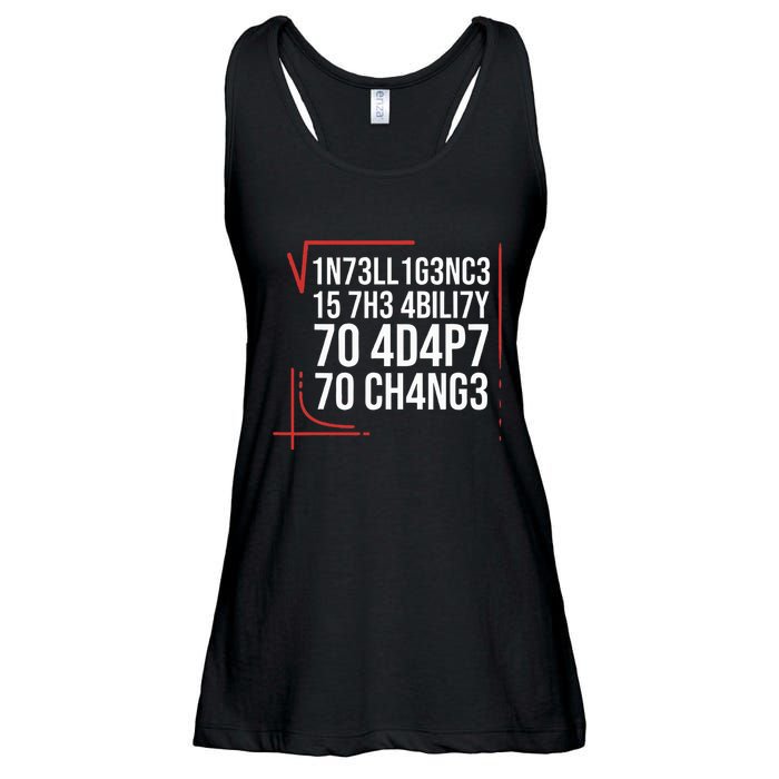Intelligence Is The Ability To Adapt To Change Smart People Ladies Essential Flowy Tank
