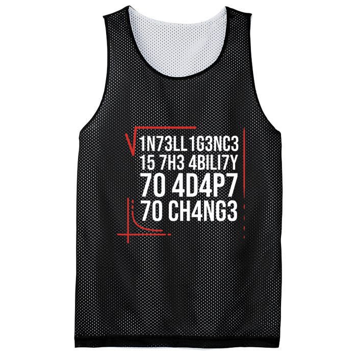 Intelligence Is The Ability To Adapt To Change Smart People Mesh Reversible Basketball Jersey Tank