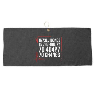 Intelligence Is The Ability To Adapt To Change Smart People Large Microfiber Waffle Golf Towel