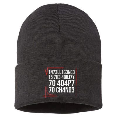 Intelligence Is The Ability To Adapt To Change Smart People Sustainable Knit Beanie