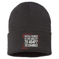 Intelligence Is The Ability To Adapt To Change Smart People Sustainable Knit Beanie