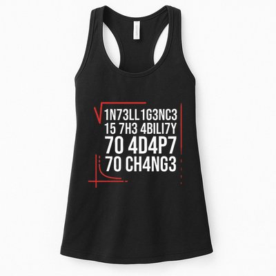 Intelligence Is The Ability To Adapt To Change Smart People Womens Tank Top