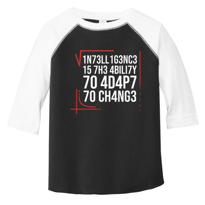 Intelligence Is The Ability To Adapt To Change Smart People Toddler Fine Jersey T-Shirt
