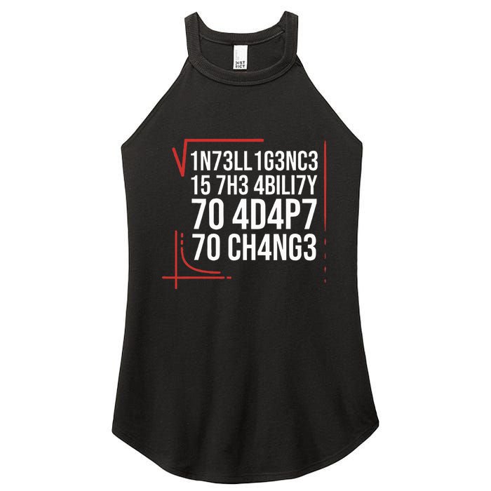 Intelligence Is The Ability To Adapt To Change Smart People Women's Perfect Tri Rocker Tank