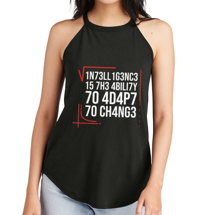 Intelligence Is The Ability To Adapt To Change Smart People Women's Perfect Tri Rocker Tank