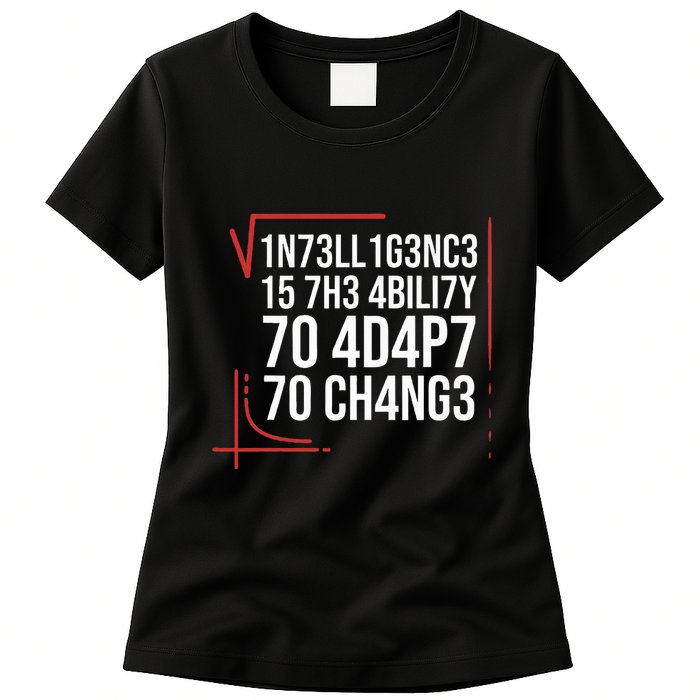 Intelligence Is The Ability To Adapt To Change Smart People Womens T-Shirt