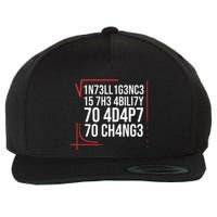 Intelligence Is The Ability To Adapt To Change Smart People Wool Snapback Cap