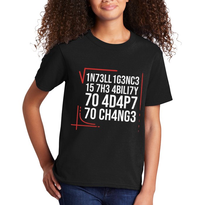 Intelligence Is The Ability To Adapt To Change Smart People Kids T-Shirt