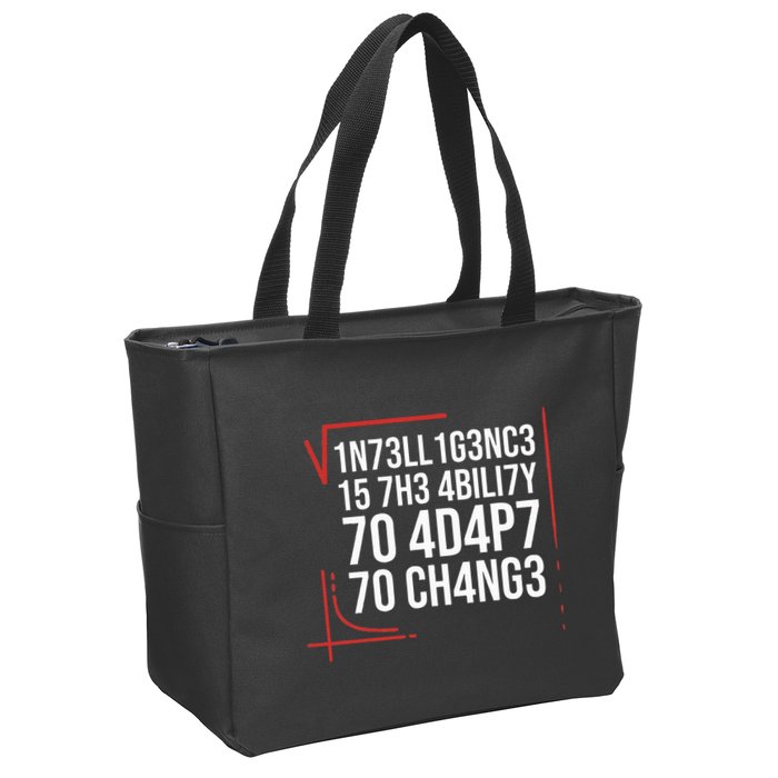 Intelligence Is The Ability To Adapt To Change Smart People Zip Tote Bag