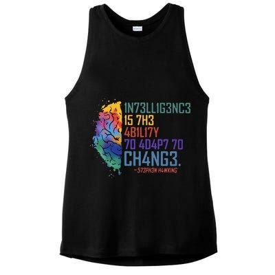 Intelligence Is The Ability To Adapt To Change Ladies PosiCharge Tri-Blend Wicking Tank