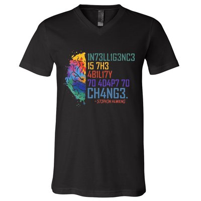Intelligence Is The Ability To Adapt To Change V-Neck T-Shirt