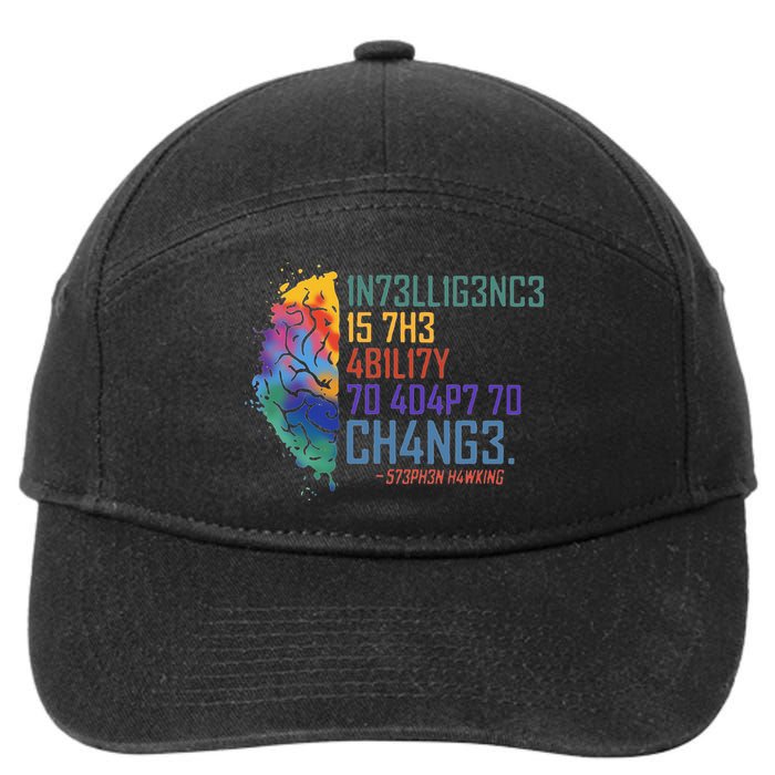 Intelligence Is The Ability To Adapt To Change 7-Panel Snapback Hat
