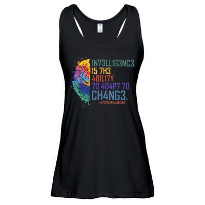 Intelligence Is The Ability To Adapt To Change Ladies Essential Flowy Tank
