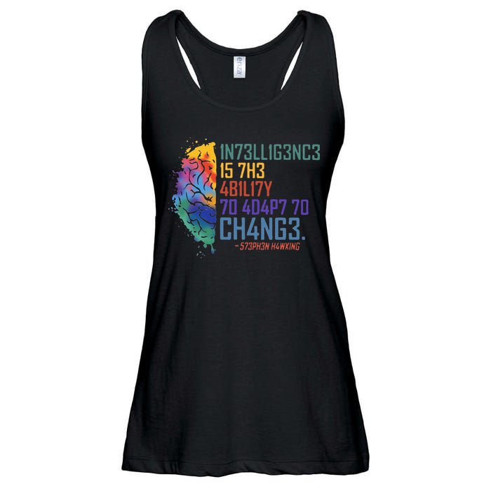 Intelligence Is The Ability To Adapt To Change Ladies Essential Flowy Tank