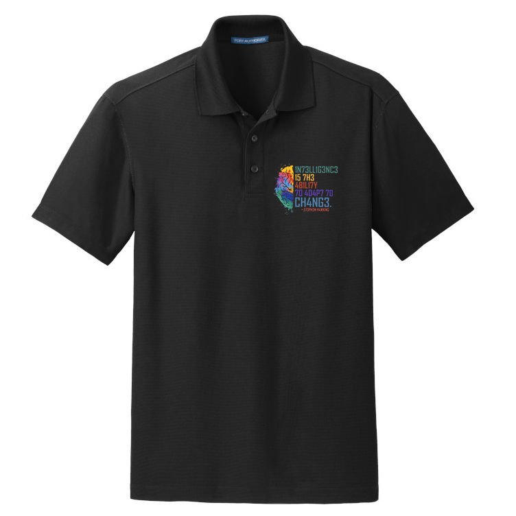 Intelligence Is The Ability To Adapt To Change Dry Zone Grid Polo
