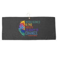 Intelligence Is The Ability To Adapt To Change Large Microfiber Waffle Golf Towel