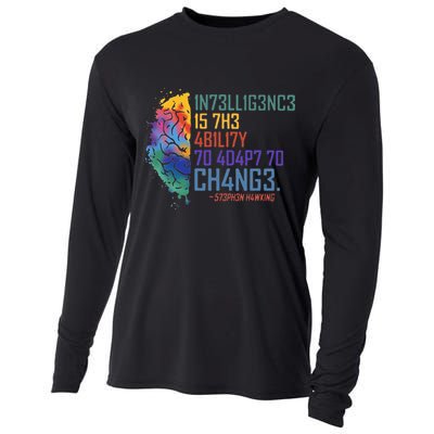Intelligence Is The Ability To Adapt To Change Cooling Performance Long Sleeve Crew