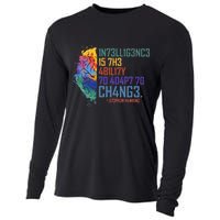 Intelligence Is The Ability To Adapt To Change Cooling Performance Long Sleeve Crew