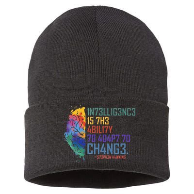 Intelligence Is The Ability To Adapt To Change Sustainable Knit Beanie