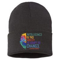 Intelligence Is The Ability To Adapt To Change Sustainable Knit Beanie