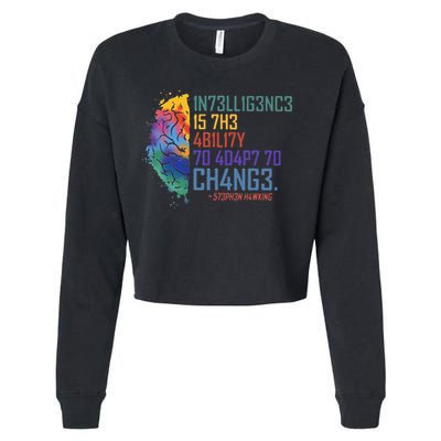 Intelligence Is The Ability To Adapt To Change Cropped Pullover Crew