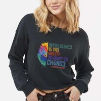 Intelligence Is The Ability To Adapt To Change Cropped Pullover Crew