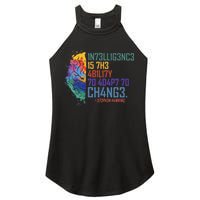 Intelligence Is The Ability To Adapt To Change Women's Perfect Tri Rocker Tank