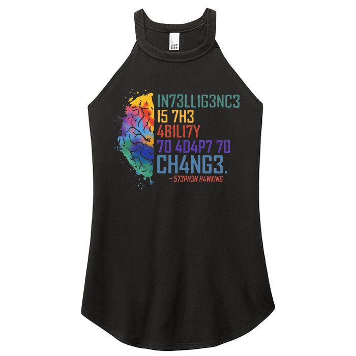 Intelligence Is The Ability To Adapt To Change Women's Perfect Tri Rocker Tank
