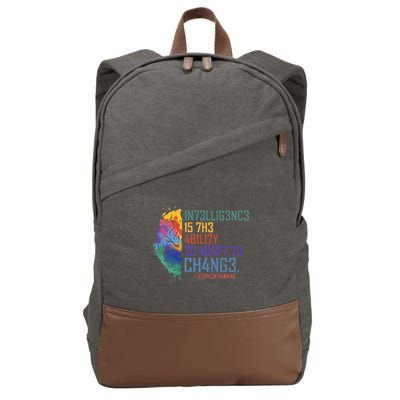 Intelligence Is The Ability To Adapt To Change Cotton Canvas Backpack