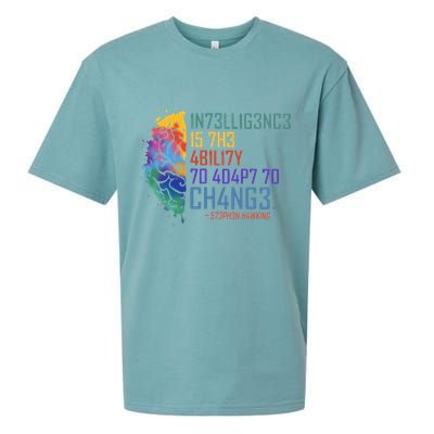 Intelligence Is The Ability To Adapt To Change Sueded Cloud Jersey T-Shirt