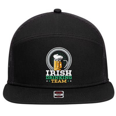 Irish Ing Team Saint Patrick's Day Shenanigan Beer Gift 7 Panel Mesh Trucker Snapback Hat