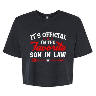 Its Im The Favorite Son In Law Funny Family Bella+Canvas Jersey Crop Tee