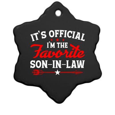 Its Im The Favorite Son In Law Funny Family Ceramic Star Ornament