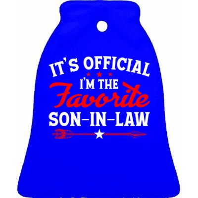 Its Im The Favorite Son In Law Funny Family Ceramic Bell Ornament