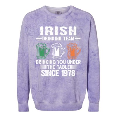 Irish Ing Team Since 1978 Irish Gift Colorblast Crewneck Sweatshirt